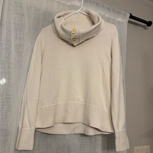 Ralph Lauren Cream Cowl Neck Sweater Cotton Size Large EUC